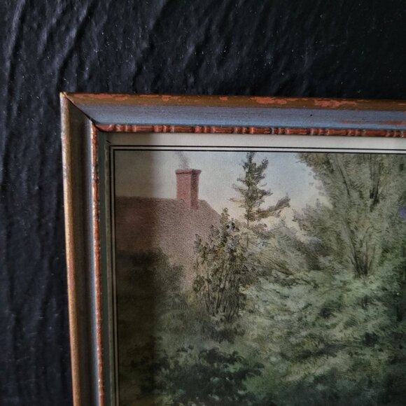 Vintage Framed "Blind Mans Bluff" Currier & Ives Print, Children and Dog Art - Picture 6 of 8